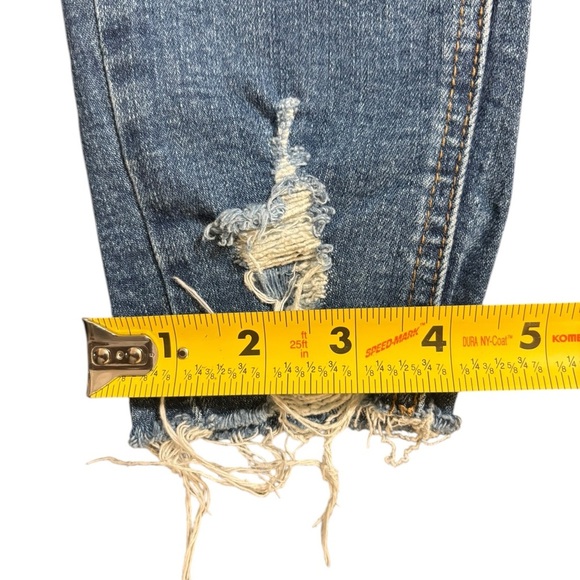 Classic Blue Skinny Jeans with Raw Hem - Picture 7 of 11